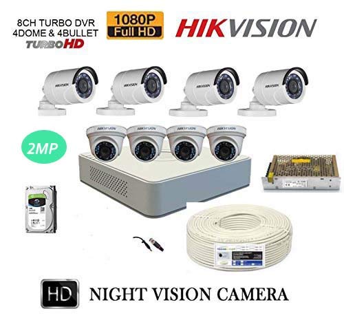 HIKVISION FULL HD 2MP CAMERAS COMBO KIT 8CH HD DVR+ 4 BULLET CAMERAS ...